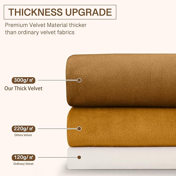 StangH Burnt Orange Curtains for Halloween Home Decoration Luxury Velvet Room - Image 5