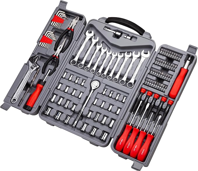 CARTMAN 123 Piece Socket Wrench Set Auto Repair Tool Set Toolbox Storage Case - Image 2