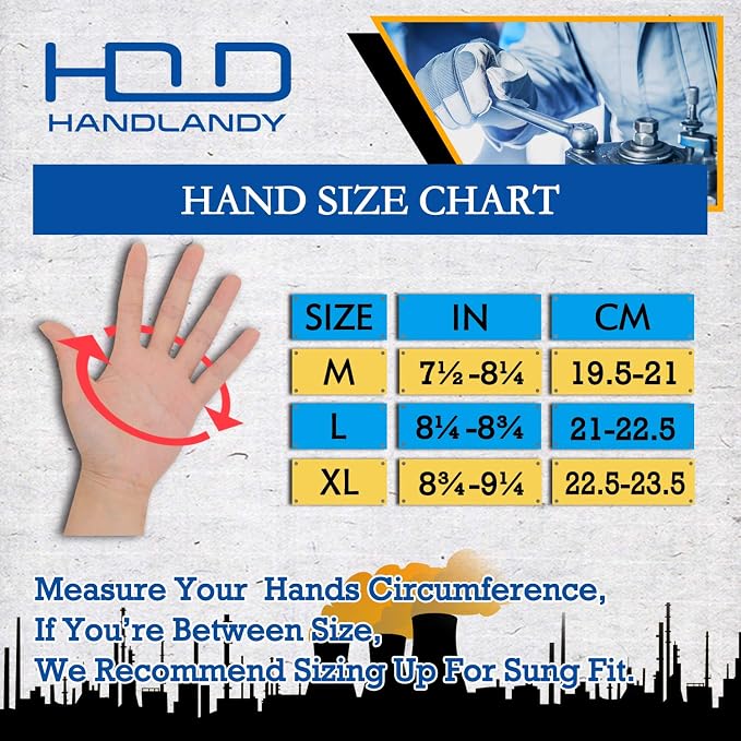 HANDLANDY Work Gloves for Men & Women, Utility Mechanic Working Gloves Touch - Image 6