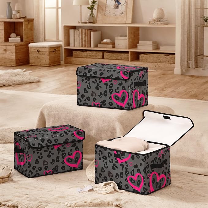 Stackable Storage Bins with Lids, Closet Organizers Fabric Box - Image 6