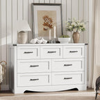Dresser for Bedroom with 7 Drawers, Wood Dresser TV Stand, Wooden Closet - Image 3