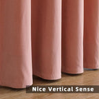 Joydeco Pink Velvet Curtains 90 inch Length 2 Panels, Luxury Blackout Rod - Image 7