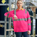 AYKRM Safety T Shirt Reflective High Visibility hi vis Long Sleeve T Shirt - Image 4