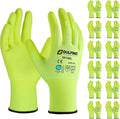 DULFINE Work Gloves for Men and Women, Hi-Vis Yellow Knit Nylon Glove by DULFINE