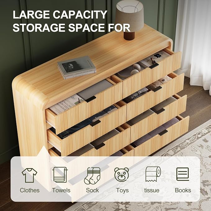 FURSUN Fluted 8 Drawers Dresser - Image 3