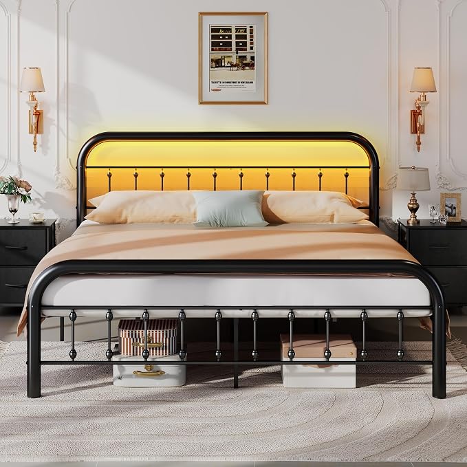 WLIVE Metal Platform Bed Frame, King Size Bed Frame by WLIVE