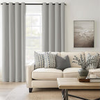 ChrisDowa 100% Blackout Light Grey Solid Curtains 96 Inches Long 2 Panels - Image 8
