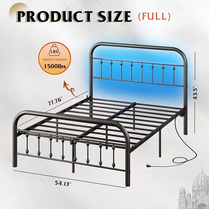 WLIVE Metal Platform Bed Frame, Full Size Bed Frame - Image 5