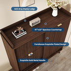 IDEALHOUSE Fluted Shoe Cabinet Storage - Image 4