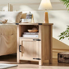 Joaxswe Boho Fluted Nightstand for Bedroom, Modern Accent Bedside Tables - Image 3