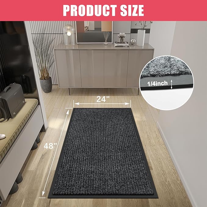 Kuyal Front Door Mat, Commercial Floor Mats Inside Outside Entrance, Heavy Duty - Image 3