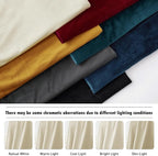 RYB HOME Beige Velvet Curtains 80 inches, Back Tab Soft Fabric Room Darkening - Image 7