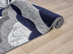 Modern Abstract Area Rug Hand Carved Contemporary Geometric Swirls Vibrant - Image 2