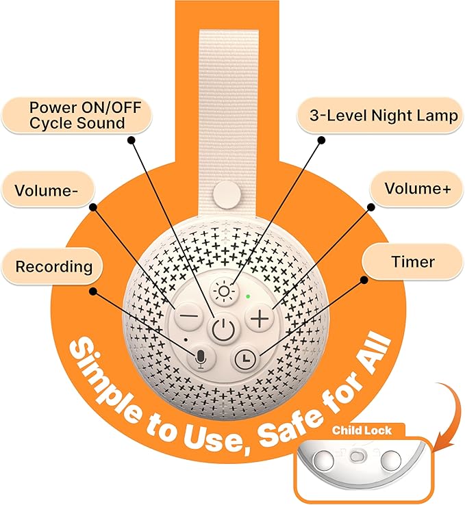 White Noise Sound Machine with Voice Recording & 16 Soothing Sounds +3 Night - Image 5