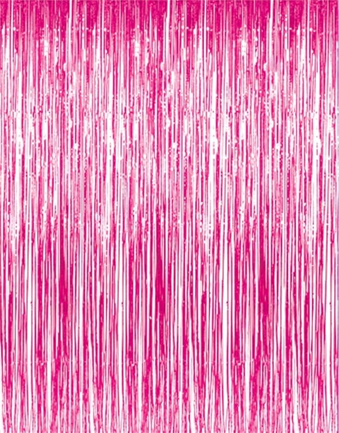GOER 3.2 ft x 8.2 ft Metallic Tinsel Foil Fringe Curtains Party Photo Backdrop by GOER