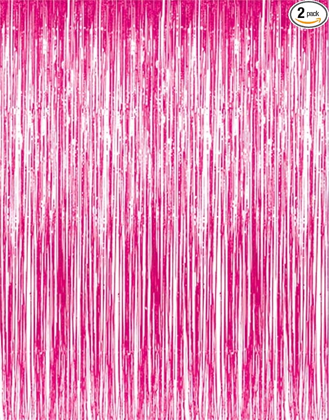 GOER 6.4 ft x 8.2 ft Metallic Tinsel Foil Fringe Curtains, Graduation by GOER
