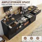 70” Large Long Buffet Sideboard Cabinet w/4 Drawer, Farmhouse Buffet Storage - Image 3