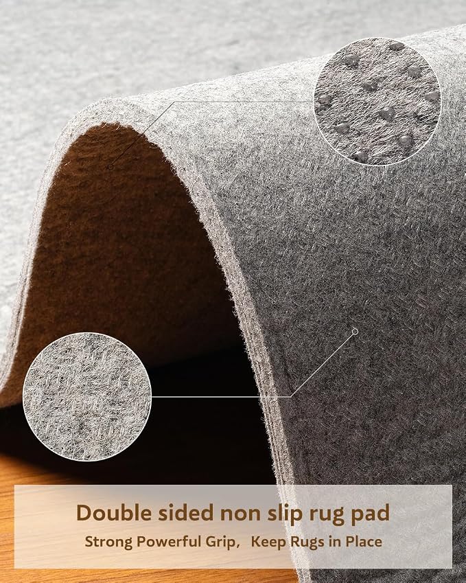 Resare Non Slip Rug Pad Gripper Extra Thick Dual Surface Felt Under Rug - Image 6
