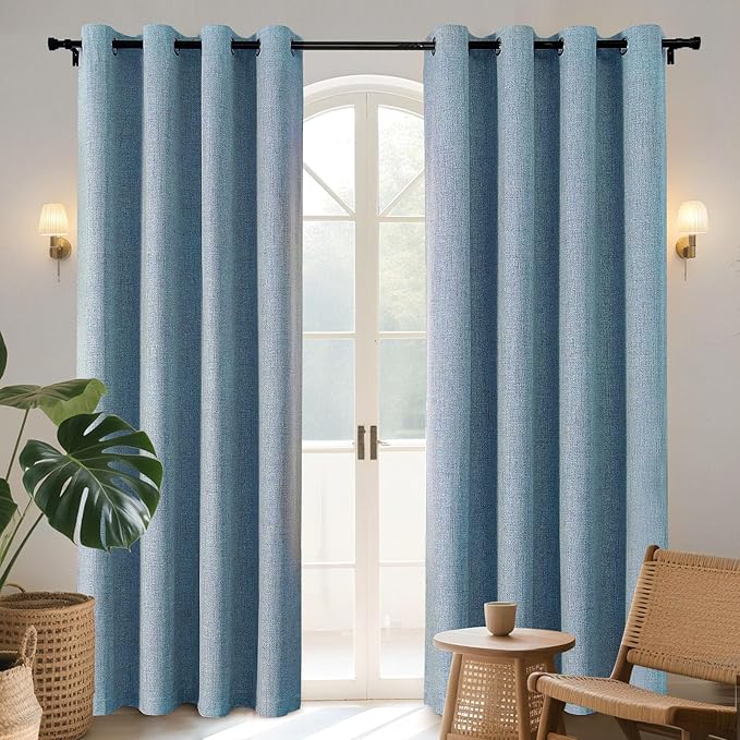 Joydeco Blackout Curtains 84 Inches Long 2 Panels Burg, Room Darkening Curtains by JOYDECO