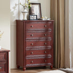 Farmhouse 5 Drawers Dresser for Bedroom, Wood 45" Tall Dressers Chest of Drawers - Image 7