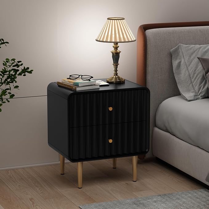 HLR Modern Nightstand, Fluted Bed Side Table - Image 7