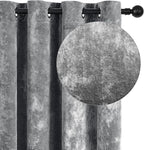 SMILETIME Grey Crushed Velvet Curtains 52x84 inch Luxurious Thermal Insulated - Image 2