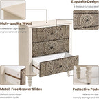 COSIEST 3 Drawers Nightstand Set of 2, Accent Dresser, Bedside Table, Bedroom - Image 5