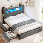 Full Upholstered LED Bed Frame by JOCOEVOL