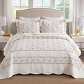 MarCielo 3-Piece 100% Cotton Oversized Bedspread Lightweight Quilt Coverlet by MarCielo