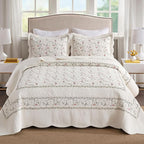 MarCielo 3-Piece 100% Cotton Oversized Bedspread Lightweight Quilt Coverlet by MarCielo