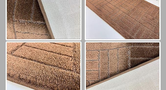 Custom Length Hallway Runner Rug, Slip Resistant, Bricks Brown, 26 Inch X 21 - Image 6