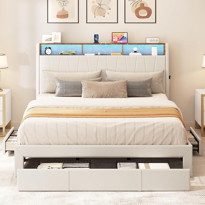 YITAHOME King Size Bed Frame, Storage Bed Frame - Image 7