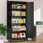 SISESOL 75" Tall Pantry Cabinet, Farmhouse Kitchen Pantry Storage Cabinets - Image 6
