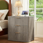 LEYAOYAO Fluted Dressers & Nightstand Set of 4, Wood 48" Wide Dresser & 42" - Image 4