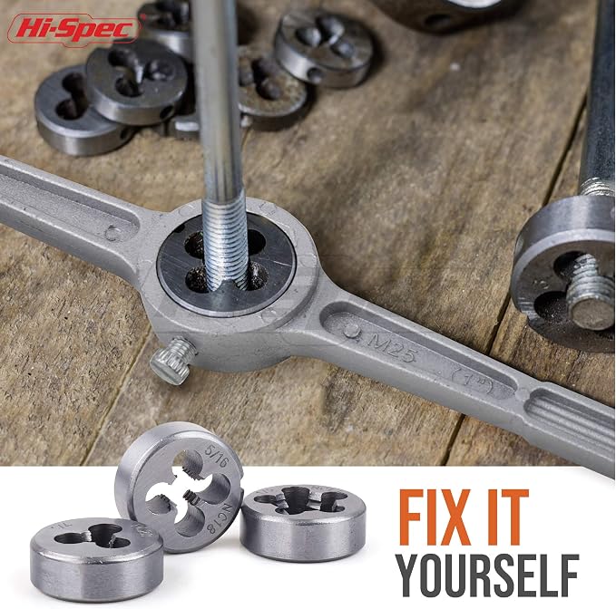 Hi-Spec 39 Piece SAE & Metric Tap & Die Set. Complete M3 to M12 / #4 to 1/2in - Image 4