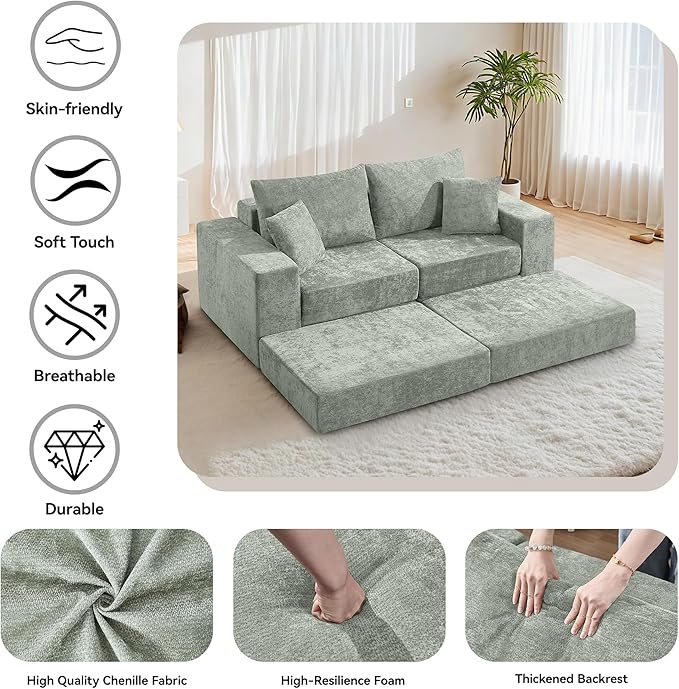 Boneless Sectional Loveseat Couch - Image 4