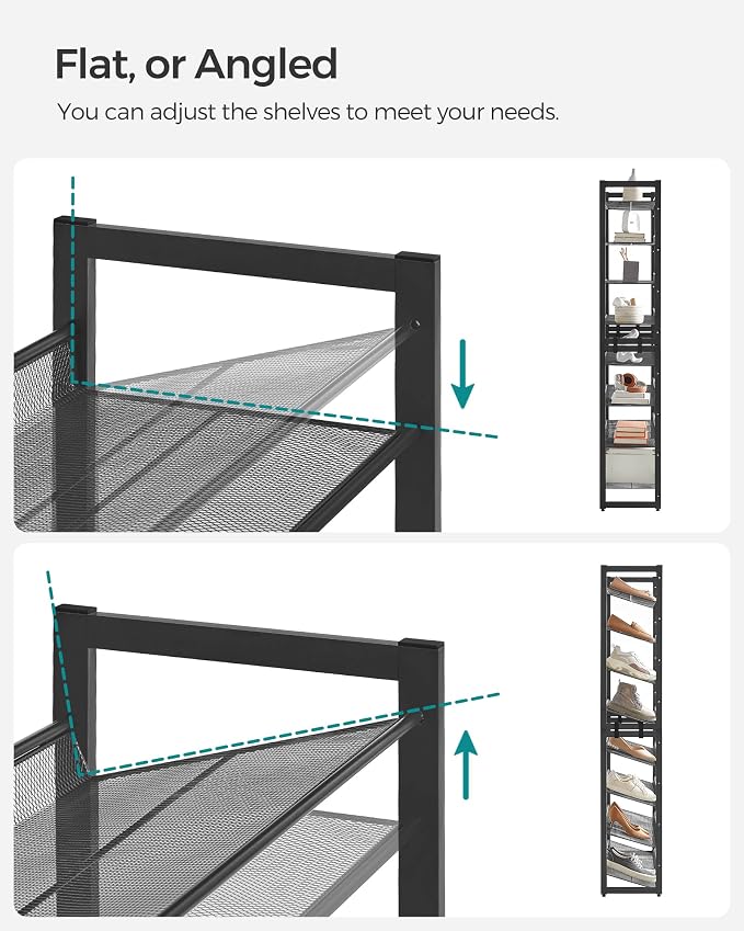 SONGMICS Shoe Rack, 8-Tier Shoe Organizer, Metal Rack - Image 6