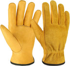 OZERO Leather Work Gloves Flex Grip Tough Cowhide Gardening Glove by OZERO%C2%AE