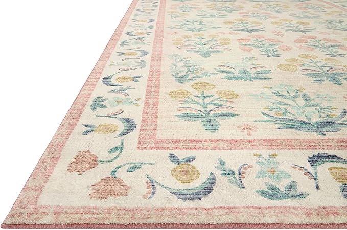 Loloi Rifle Paper Co. Eden Collection EDE-01 Mughal Rose Blush 2'-6" x 9'-6" - Image 3