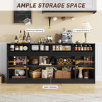 70” Large Long Buffet Sideboard Cabinet w/4 Drawer, Farmhouse Buffet Storage - Image 4