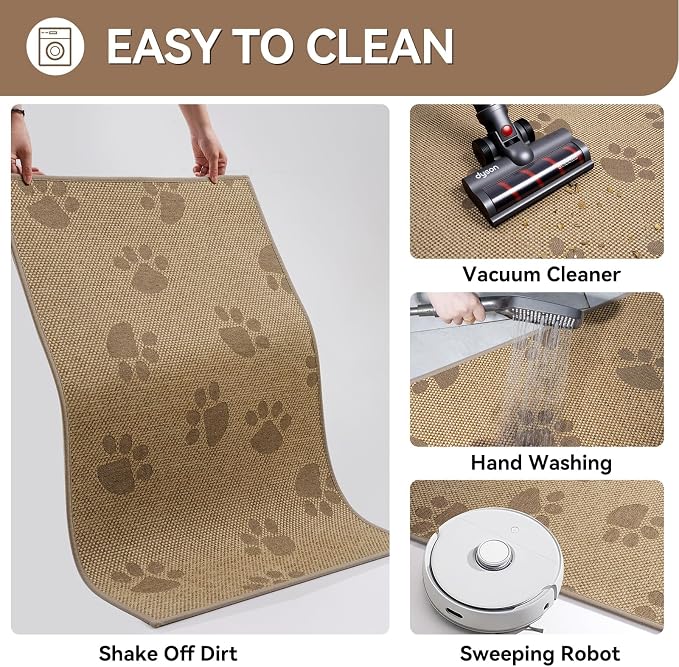 Door Mat Indoor Entrance 31"x47", 0.16" Thin Paw Print Low Pile Doormat - Image 7