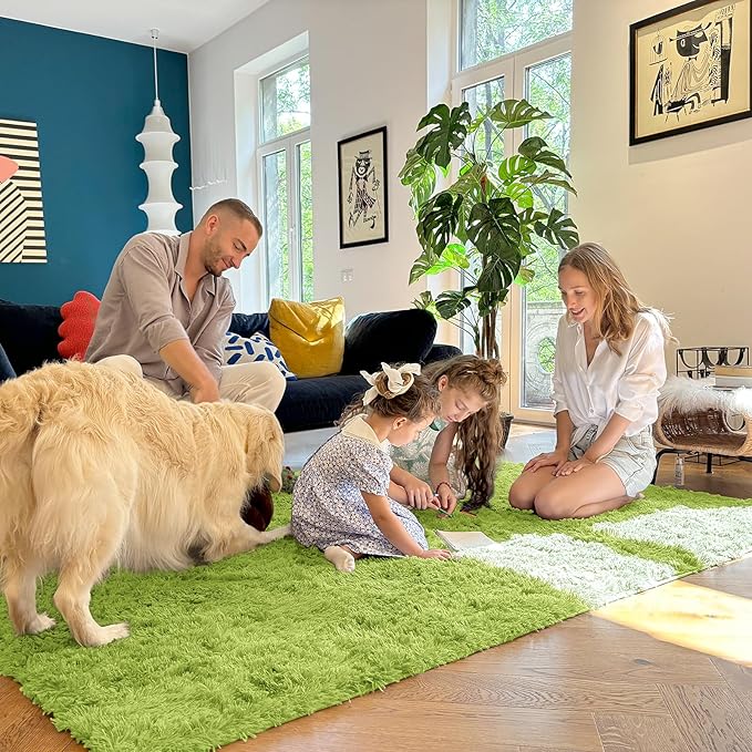 OLANLY 3x5 Machine Washable Small Bedside Rug, Soft Fluffy Shaggy Rugs - Image 6
