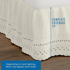 Fresh Ideas Eyelet Bed Skirt, Ruffled Design, 14 Inch Drop, Embroidered - Image 3