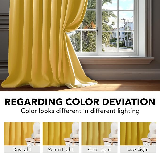 Deconovo Solid Back Tab and Rod Pocket Curtains Thermal Insulated Blackout - Image 6