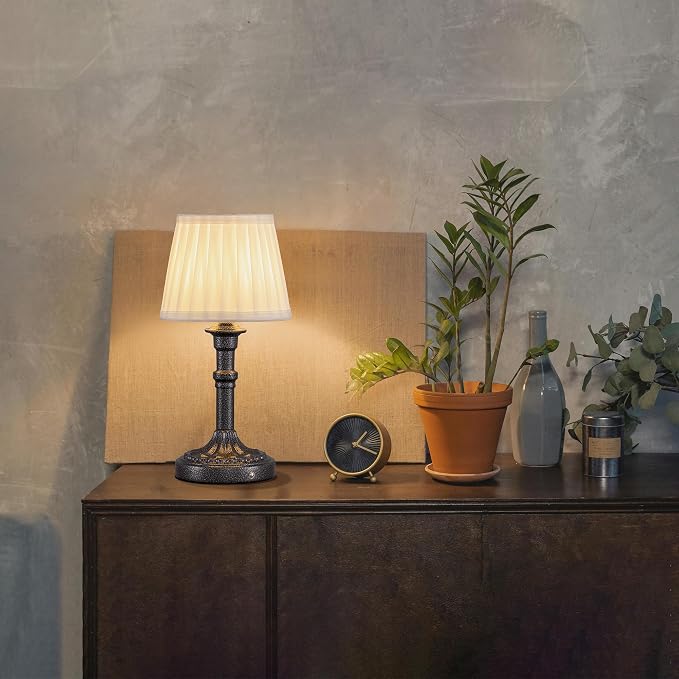 KDG Cordless Portables Table Lamp Set of 2, LED Fabric Shade Small Desk Lamps - Image 9