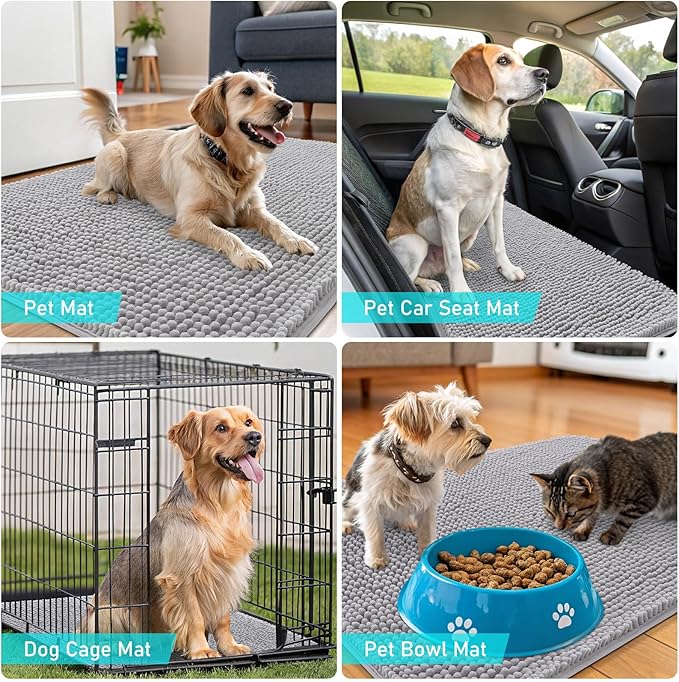 OLANLY Dog Door Mat for Muddy Paws 70x24, Absorbs Moisture and Dirt, Absorbent - Image 7