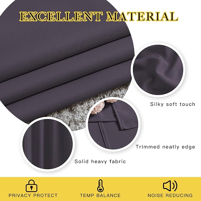 NICETOWN Blackout Room Divider Curtains 118 inches Long, Grommet Thermal Window - Image 3