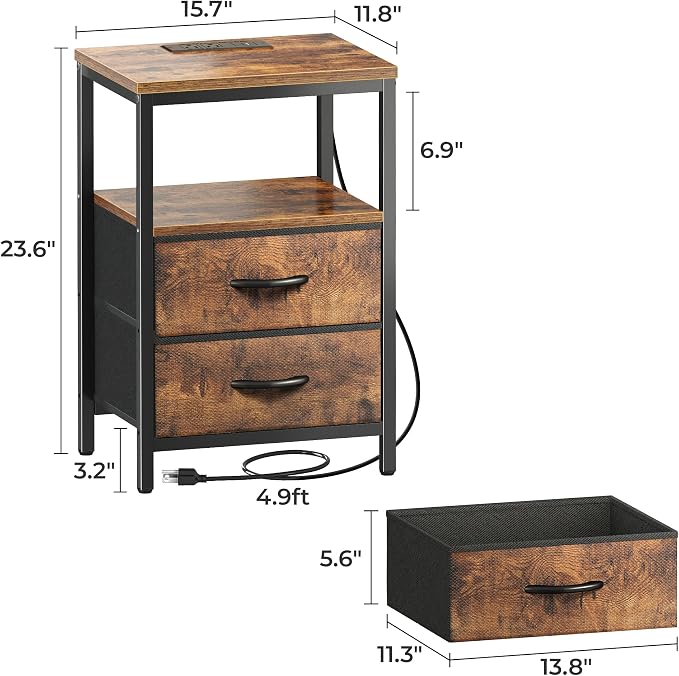 Huuger Nightstands Set of 2, End Tables - Image 3