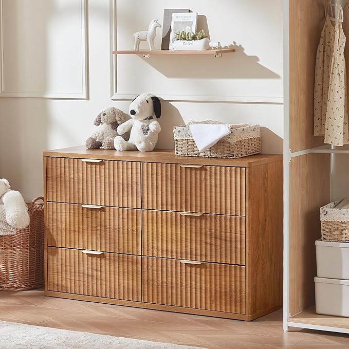LEYAOYAO Fluted 6 Drawers Dresser - Image 3