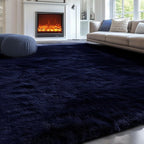 PAGISOFE Navy Blue Rug 4x6, Fluffy Dark Blue Rugs - Image 5
